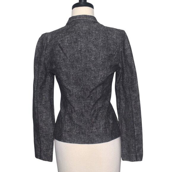 Vintage 90s Kenzo Jeans Herringbone Cotton Denim Jacket Blazer Italy 36 XS S - Picture 5 of 13